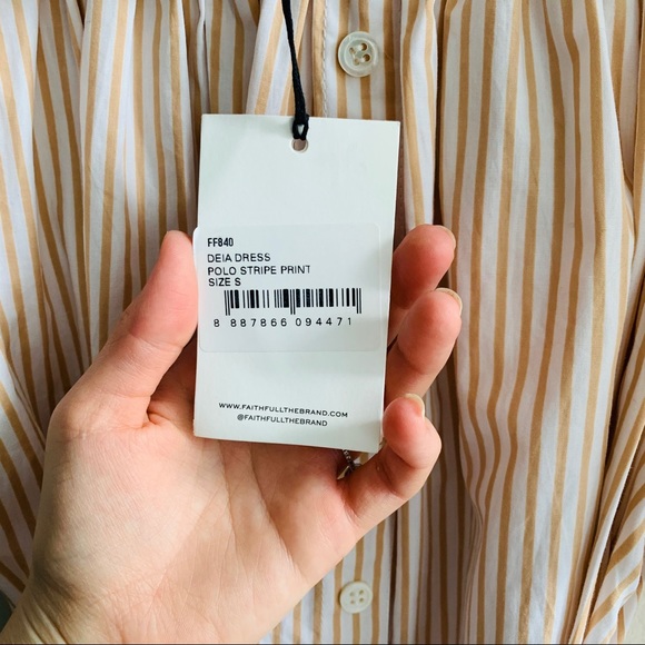 NWT Faithfull the brand Deia dress polo stripe 4 - Picture 7 of 8